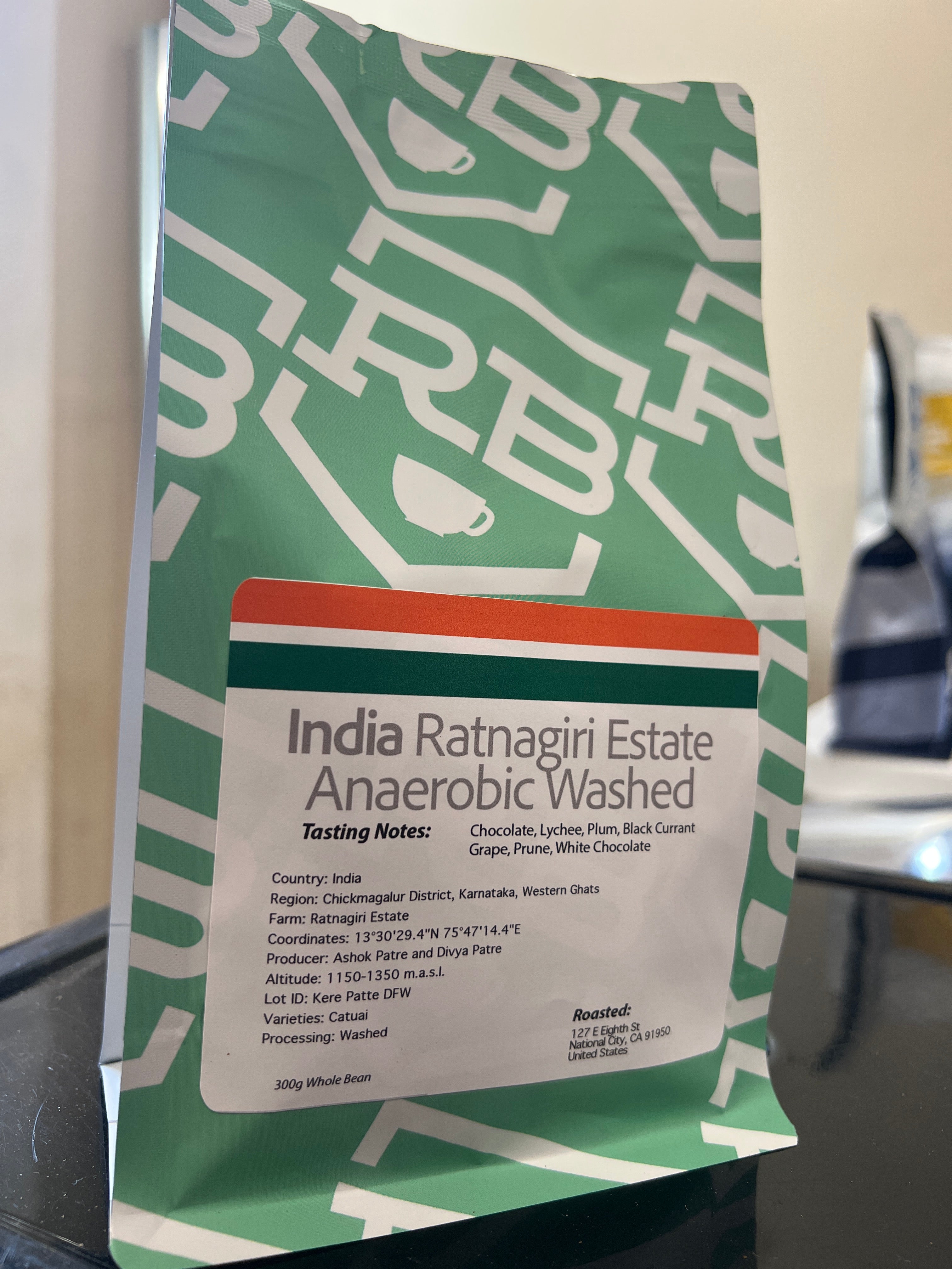 India Ratnagiri Estate Kere Patte Anaerobic Mossto - Washed